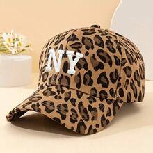 Unisex Letter Embroidery Leopard NY Baseball Caps Outdoor Adjustable Spring And Autumn Casual Sunscreen Hat