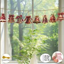 Decorațiuni acrilice 2D plate, 8 buc. clopoței de Crăciun victorieni vintage - perfecte pentru consumabile de petrecere de Crăciun, decorațiuni pentru brad, sărbători, ornamente DIY pentru cadouri, decor de casă durabil, ușor, stil clasic, lucrat manual, 2D