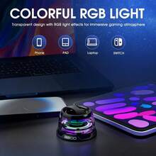 Mini Speaker With RGB Lighting, Bluetooth Speaker,Can Be Used As A Phone Stand, Magnetic Wireless Speaker, 5.1 Surround Sound, High Definition Audio, Dual Stereo Bass, Long-Lasting Rechargeable Polymer Battery, USB Type-C Charging, Portable For Travel & Outdoor Use(Black/Orange/Yellow - 黑色 - 查看 10
