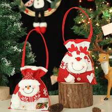 Sacs cadeaux de Noël, sacs cadeaux du Père Noël, sacs à main bonhomme de neige de Noël, sacs cadeaux de pomme du réveillon de Noël, sacs d'emballage de fruits de Noël, sacs cadeaux de bonbons, sacs souvenirs décoratifs
