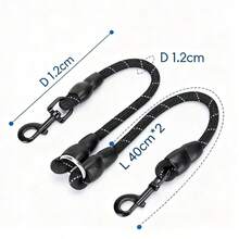 Correa doble para perros, cuerda redonda, giratoria 360°, adecuada para perros grandes, medianos y pequeños, correa ajustable, reflectante.