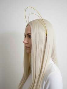 1pc Gold Halo Crown, 3-Tier Design - Goddess Headpiece, Queen Crown, Bridal Headpiece, Photo Shoot & Party Tiara, Festival Crown