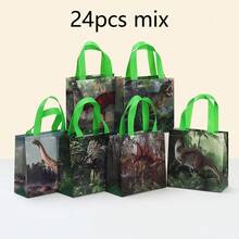 6/12/24 piezas Bolsas de regalo con temática de dinosaurio con asas, bolsas de regalo de tela no tejida con temática de dinosaurio, bolsas de regalo para fiesta de cumpleaños con temática de dinosaurio, adecuadas para suministros de fiesta con temática de cumpleaños, también se pueden usar como bolsas de compras. - Multicolor - Ver 13
