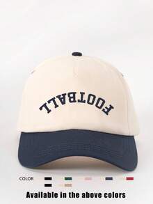 1pc Printed "FOOTBALL" Color Block Baseball Cap, Adjustable Outdoor Sun Protection Casual Hat Suitable For Spring/Autumn Travel, Beach, Y2K Style For Youth - Baseball Cap - View 6