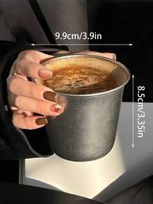 1 bucată de ceașcă de cafea din oțel inoxidabil 304, ceașcă mată groasă cu gură largă, ceașcă pentru băuturi reci, ceașcă pentru suc, ceașcă de băut, portabilă și durabilă, potrivită pentru camping, acasă, birou, foarte potrivită pentru cadouri și sărbători