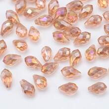 约95颗5*8毫米水滴形玻璃珠，彩色镀AB彩DIY饰品吊坠，适用于手工配件、鞋子、包包、发饰、节日礼物、生日礼物等。 - 5*8mm橫孔水滴 - 查看 23
