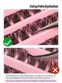 Asiteo DIY睫毛 120片自然外观柔软蓬松假睫毛 D 卷曲单根睫毛适用于日常化妆延长睫毛 DIY 在家睫毛簇、睫毛簇、单根睫毛、睫毛、假睫毛