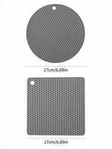 4pcs Grey Heat Resistant Placemat Tabletop Coasters,Pack Of 4, Multi-Purpose Silicone Thermal Insulation Pad, Microwave Oven Pad, Kitchen Thermal Pad, Hot Dish Thermal Insulation Pad, Placemat, Suitable For Hot Pot Pots, Bowls, Kitchen Counters,Halloween,Trick Or Treat