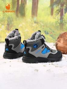 青少年雪地靴，保暖内衬雪地靴，时尚百搭，适合万圣节、圣诞节、节日庆典 - 彩色 - 查看 9