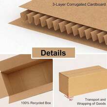 30 paquete de cajas de cartón, caja de embalaje de cartón corrugado pequeña para envíos, caja de embalaje para regalo sorpresa, caja de almacenamiento personal, caja de embalaje para pequeños negocios, color marrón - Multicolor - Ver 3