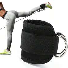 Ankle Strap For Fitness Rope Equipment - One Size Fits All, With Premium Padding, Unisex, Glute Kickback Ankle Strap For Gym Rope Training, Glute Exercises, Leg Stretches And Hip . - Black - View 10
