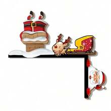 1 Piece Christmas Door Corner Decoration Hanging Ornaments, Cute Elk And Santa Claus Door Corner Decorations, Christmas Home Decorations Suitable For Christmas Home And Party Supplies Decorative Door Corner Hanging Ornaments