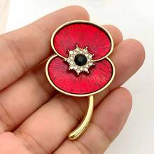 Abzeichen zum Gedenktag in Großbritannien "Auf dass wir nicht vergessen" rote Mohnblume Brosche Schmuck Kostümzubehör Taschenanhänger Bürozubehör