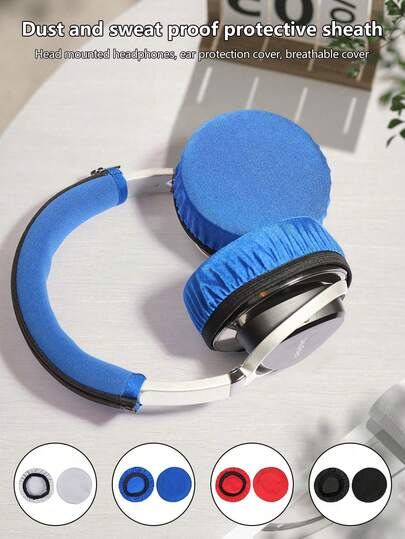 2pcs Stretchy Lycra Ear Cushion Covers, Washable Hygienic Earmuff Protectors