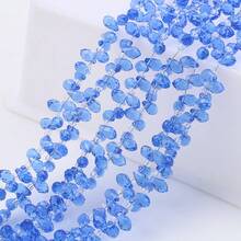 约95颗5*8毫米水滴形玻璃珠，彩色镀AB彩DIY饰品吊坠，适用于手工配件、鞋子、包包、发饰、节日礼物、生日礼物等。 - 5*8mm橫孔水滴 - 查看 24