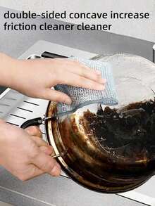 8PCS Magic Steel Velvet Scrubber Pads – Double-Layer Non-Scratch Cleaning Cloths, Reusable Rust Removers For Kitchen Pots, Pans, Cookware, Stoves, Dishes & Sinks, Multi-Purpose Cleaning Supplies - 8 Pack - 查看 4