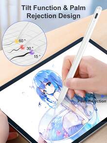 Stylus Pen For IPad (A16) 11 Inch 11th Generation (2025 Model), With LED Power Indicator Light, Compatible With 2018-2025 IPad Models. Replaceable Tip, Suitable For IPad 6th Generation (9.7 Inch). Includes Type-C Charging Cable For IPad 10th Generation. Double-Tap The Top Of The Stylus To Turn On/Off On IPad 9th/8th/7th Generation. - White - View 8