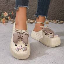 Women's Clog Sandals,  Cute Bow, Summer Fashion Leisure Slippers, Outdoor Indoor Sandals, Height-Boosting Comfortable Anti-Slip, Suitable For Vacation, Walking, Beach, Outdoor. - 卡其色 - 查看 10