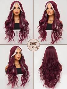 clouder Red Highlight Blonde Extra Long Curly Wig 30 Inch Cosplay Wig Halloween Christmas Wig Elegant Soft Matte Hair Loose Curls Casual Outing Street Punk Wig Rock Wig Fluffy Natural Cool Girl Synthetic Heat-Resistant Fiber Wig Suitable For Women Daily Party Wig Music Festival Wig Avant-Garde College Style Wig Modern Fashion Gothic Wig - 挑染金色 - 查看 5