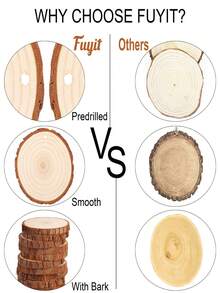 Unfinished Wood Slices With No Hole,1pc 1.96-4.7Inches Natural Wooden Circles With Bark For DIY Crafts, Christmas Ornament, Decoration