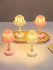 Đèn ngủ LED nhỏ cổ điển, phòng ngủ, đầu giường, ký túc xá, đèn trang trí tối giản mới lạ sáng tạo, đèn bàn nhỏ, đèn ngủ mini trang trí để bàn, đèn trang trí không gian mini hình hoa linh lan - Nhiều màu - Xem 1
