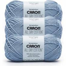 Premium Mercerized Cotton Yarn 3 Pack 173 Yards Each Soft Durable Knitting Crochet Thread Country Blue Color Quick-Dyeing Beginner Expert Use Scarves Blankets Home Decor Craft Projects - Eyes Blue - 查看 1