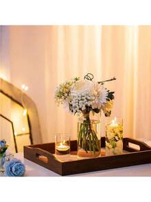 24 件透明圆柱花瓶套装，用于中心装饰的玻璃花瓶，现代浮动烛台，用于婚礼餐桌装饰的飓风烛台 - 無色 - 查看 6