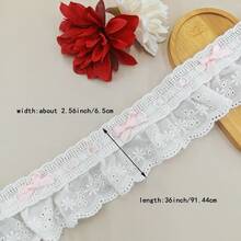 1 قطعة 1 ياردة شريط ملون، مع تريم من الدانتيل بشكل فيونكة، للملابس المصنوعة يدويًا، تغليف صناديق الهدايا، التطريز، الحياكة، حافة الخياطة، اكسسوارات الدانتيل الديكورية، اكسسوارات الخياطة
