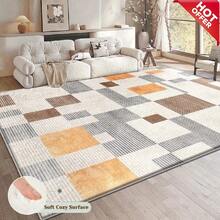 这款大尺寸现代简约风格的橙白相间地毯，饰以个性化几何图案，融合了独特的当代美学，完美契合各种家居装饰风格。地毯采用高密度材料制成，背面防滑，增强摩擦力，尤其适合厨房使用。 - 彩色 - 查看 18