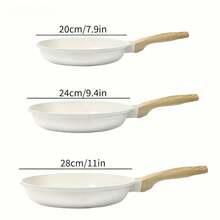 APPKER Non-Stick Pan, Frying Pan, Wok, Chef's Pan, With Heat-Resistant Handle, Suitable For Induction Cooktops, Kitchen, White (20/24/28 Cm) - Multicolor - View 3