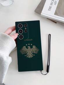 1pc Black TPU Animal Eagle Pattern Shockproof Phone Case And 1pc Black Silicone Wrist Strap Suitable For Matching Phone Cases/Interesting Phone Cases/Android Phone Cases/ Phone Cases/ Phone Cases/OPPO Phone Cases/ A14 Phone Case/ A54 Phone Case/ A52 Phone Case/ A31 4G Phone Case/ A23 Phone Case/Redmi Note 8 Pro Case/Redmi Note 11 Pro 4G Case/Redmi Note 12 4G Case/OPPO A54 Case - Multicolor - View 1