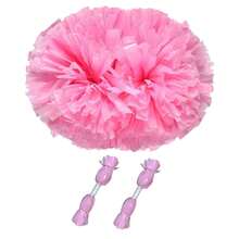 2 件装哑光饰面和手柄啦啦队绒球，团队精神，体育比赛，嘉年华，啦啦队用品 - 彩色 - 查看 9