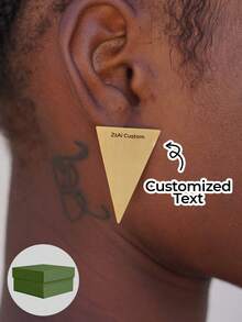 1 Pair Elegant Gold Cross Earrings, Stud Symbol Earrings, Gold Iconic Earrings, Everyday Jewelry, Original Design Earrings, Customized Jewelry For Opposite Designs, Personalized Name Customization Earrings, Opposite Styles, Rectangular, Abstract Design Styles. - Style 4 - View 1