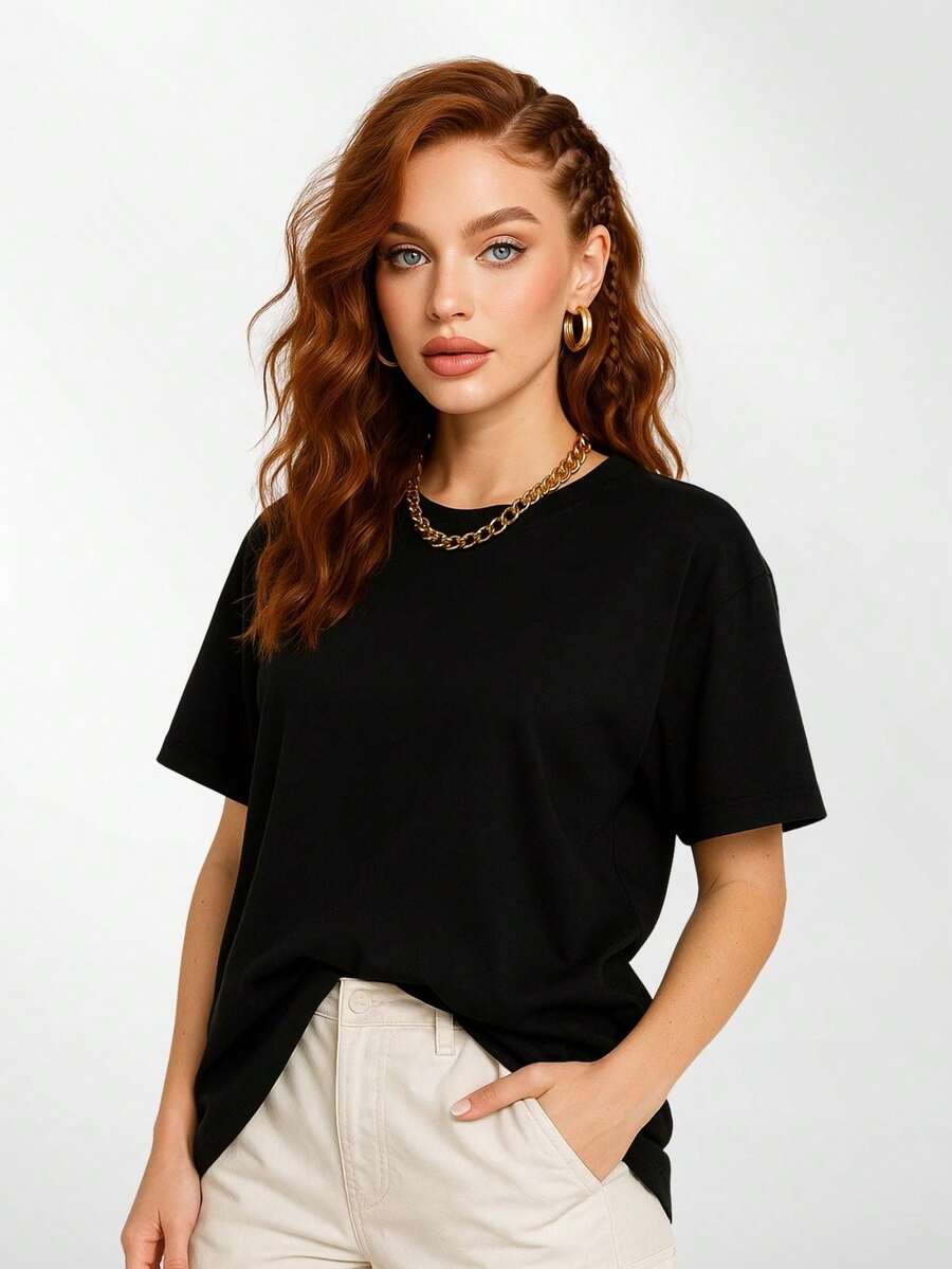 Women's Oversized Blouse - C00 - màu đen - Xem 1