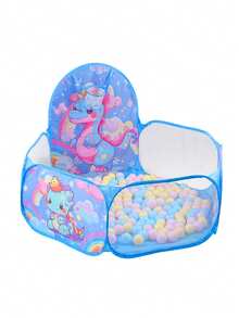 Foldable Cartoon Ball Pit Tent: Indoor/Outdoor Children's Playground - With Ball Pool And Basketball Hoop (Balls Not Included) - Multicolor - View 5