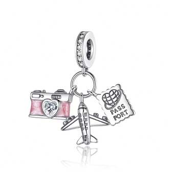 1 Piece Aircraft Camera Globe 3-Piece Pendant Set With Charm Fitting Original Bracelet Necklace DIY Jewelry Making Beads