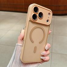 Magnetic Luxury Matte Translucent Armor Shockproof Case Compatible With IPhone 17 Pro Max 17 Air 16 16e 15 14 Plus 12 13 11 Pro Max Wireless Charge Cover - Desert Gold - View 4