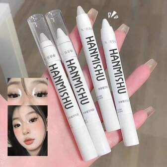 1pc White Highlighter Pen, Matte Pearlescent Concealer Stick, Eye Shadow Stick, All-In-One Makeup, Great For Halloween, Christmas Gifts