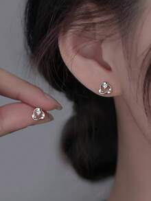 1 Pair Unique Design Fashionable Mobius Loop Earrings For Women, Minimalist Luxury Aesthetic New Jewelry