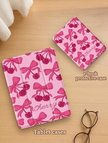 Étui de protection à motif cerise, compatible avec iPad 10,2 pouces (2021/2020, 9e/8e génération), compatible avec Samsung Galaxy Tab A8 10,5 pouces (2022), étui de protection pour tablette avec fente pour crayon, compatible avec Kindle Paperwhite 12e génération (2024), Kindle (11e génération jusqu'à la sortie 2024) (6), prend en charge la fonction de veille/réveil automatique - Multicolore - Voir 7