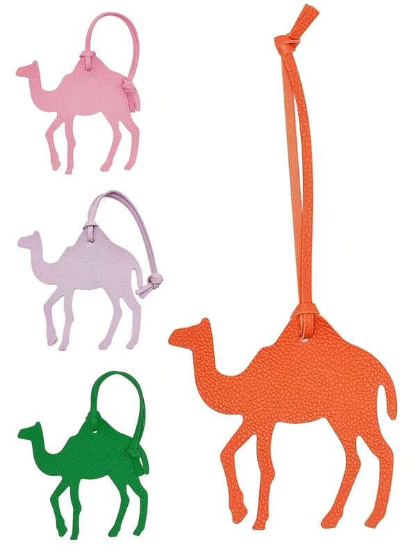 1pc Solid Color PVC Leather Camel Shaped Keychain, Fashionable, Minimalist, Novelty Design, Suitable For Couples, Students, Men & Women, As Daily, Festival, Dating, Holiday, Travel Accessory, Ideal Gift For Boyfriend, Girlfriend, Mom, Children For Valentine's Day