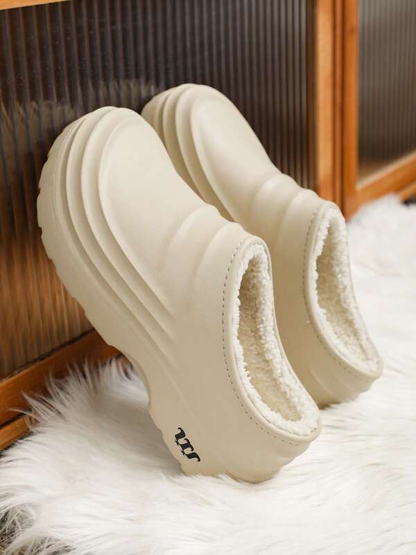 W 1 Pair Women's Anti-Slip, Waterproof, Oil-Resistant Winter Plush Lined Warm Durable Winter Shoes, Suitable For Kitchen, Hotel, Food Factory Work