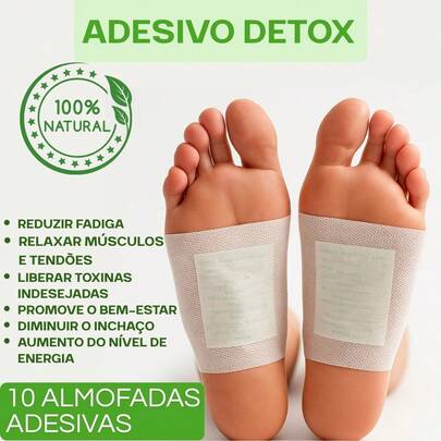 Caixa com10 Natural Eliminador de dores e Inchaços Adesivos Detox