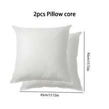 2pcs White Polyester Flocked Decorative Pillow Inserts - Soft Polyester Filled Throw Cushions, Suitable For Bed, Sofa - Machine Washable Home Decor, Comfortable Bedding Accessories, Neutral Color Style Throw Pillow Inserts With Strong Support - No Lumping, Breathable Design, Suitable For Daily Use And Hosting Guests With Gentle Filling, More Reassuring For Daily Use