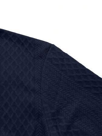 Herrtopp i jacquardstickad långärmad, minimalistisk undertröja med ståkrage för höst/vinter, enfärgad t-shirt med pullover, herrlångärmad t-shirt, julklapp till pojkvän