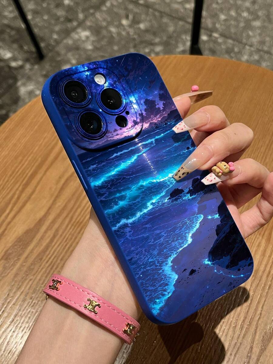 Nighttime Beach With Starry Sky Pattern Phone Cases Iphone,Soft, Comfortable Feel With TPU Material,For Women's Or Men's Style.For IPhone 16,15,14,13,12,11series Suitable For IPhone Phone Case Models.Phone Cases\For Iphone Cases\Iphone 17 Cases\Iphone 17 Air\Iphone 17 Pro\Iphone 17 Promax Cases\Iphone 16 Case\Iphone 16 Promax Case\Iphone 13 Case\Iphone 15 Case\Iphone 14 Case\Phone Case Iphone 14\Iphone 16 Plus Case\Phone Case Iphone 15\Phone Case Iphone 13\Iphone 16 Pro Case\Phone Case Iphone 16\Iphone 16 Case\Fall Phone Case\Iphone 15 Promax Case\Halloween Phone Case\Christmas Phone Case.It Makes A Great Little Gift For Friends - 寶藍色 - 查看 1