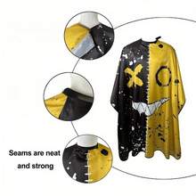 139.7厘米 x 160.02厘米 专业美发沙龙披肩，时尚设计，防静电，易清洁面料，适用于理发或剃须服务 - 适合美发师和美容院 - 专业美发师剪发服务披肩 - 配有颈部除尘掸 - 时尚实用，沙龙专用 - 彩色 - 查看 2