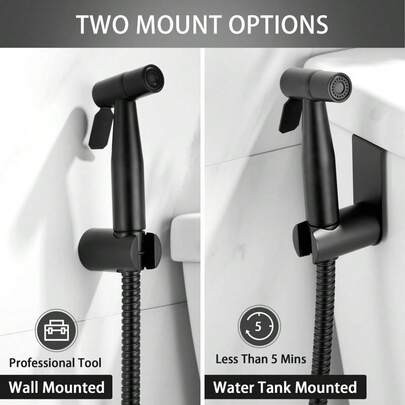 Stainless Steel Handheld Bidet Sprayer (Single Hand Sprayer/Or Complete Bidet Sprayer Set) - Modern High Pressure Toilet Faucet, Brushed Metal Finish, No Batteries Or Electricity Required, Handheld Bidet Sprayer, Single Hole Mount Bathroom Bathroom Accessories Bathroom Tools