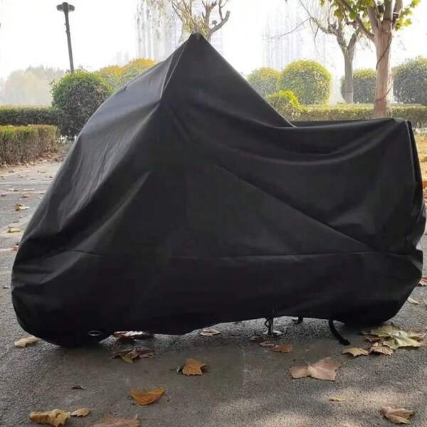 1pc Heavy Duty EVA Motorcycle/Bicycle Cover, All-Season, UV-Resistant, Anti-Snow, Fits Most Vehicles, Black & Gray, Outdoor Vehicle Protection, Fashionable Motorcycle Cover, UV-Blocking