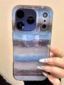 Custodia per telefono in autunno e inverno, di lusso e carina, con motivo a righe e graffiti, compatibile con 17 Pro Max, 17, 16, 15, 14, 13, 11, 12 Pro Max, 16, 15, 14 Plus, finitura lucida, antiurto e protettiva